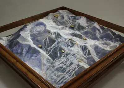 3D Mountain Map Table Display