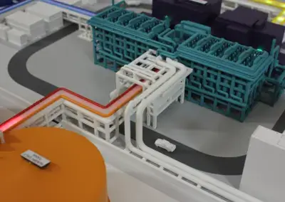 Scale 3d mock up of piping and energy storage system